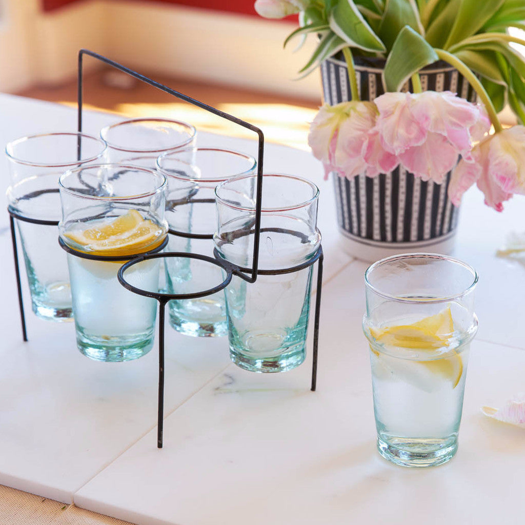 Beldi Moroccan Water/Tea Glasses Large, Clear (Set of 6)