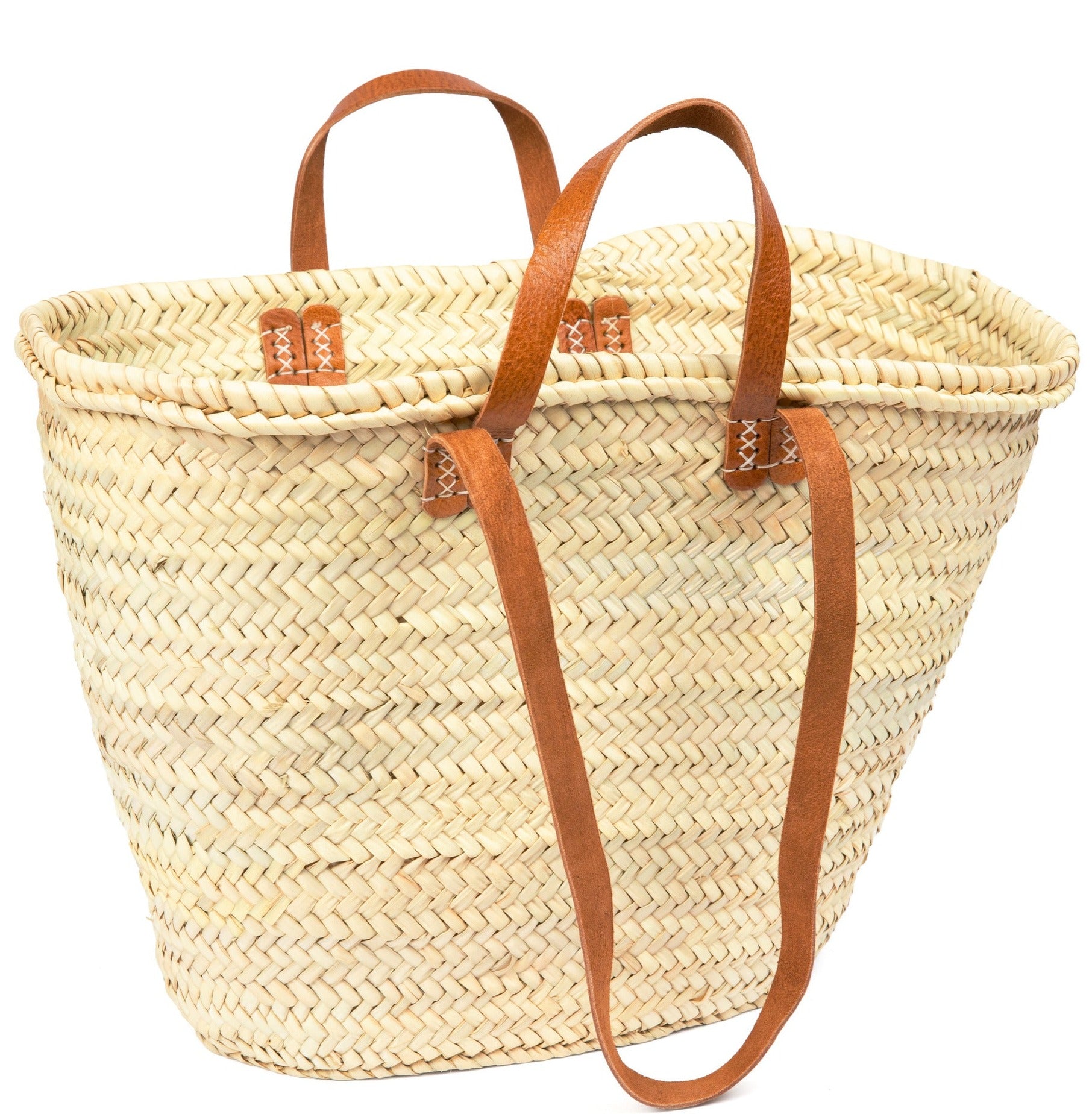 French Basket for shopping, Moroccan Basket, Straw Basket, tote bag, beach  bag, market basket (Small)
