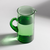 Hand Blown Pitcher with Handle, Green