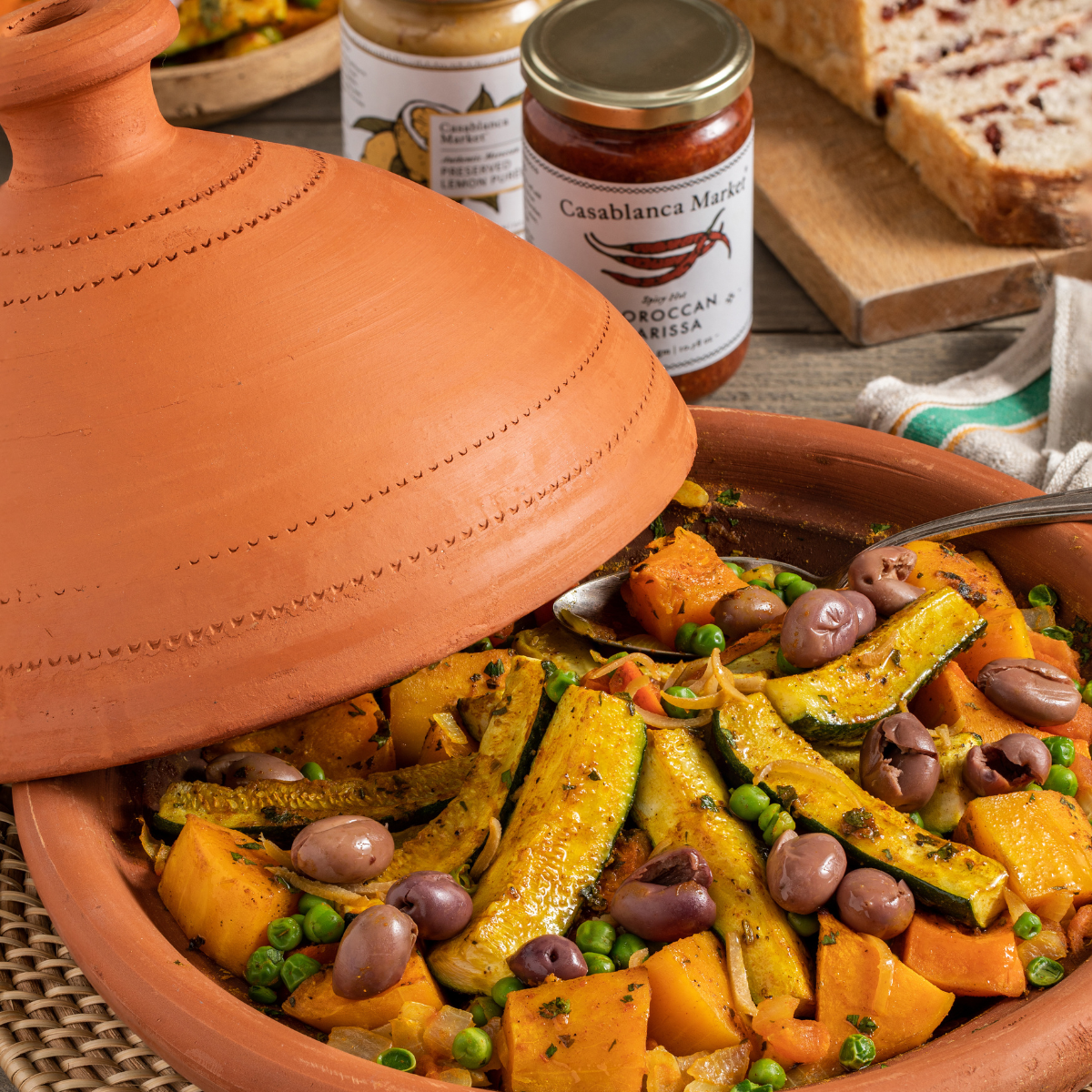 Tajine From Morocco 36 Cm Lead-free, Unglazed, Terracotta, Handmade, طاجين  