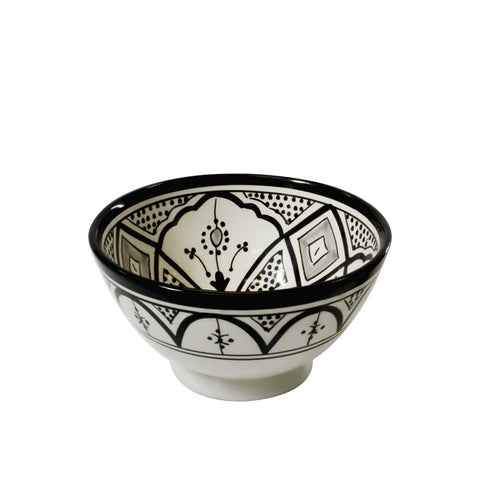 Classic Design Small Serving Bowl, Black and White