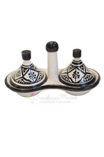 Classic Design Spice Duo Tagine, Black and White