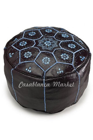Star Leather Pouf