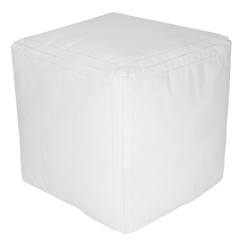 Moroccan Contemporary Leather Pouf, LaNeige