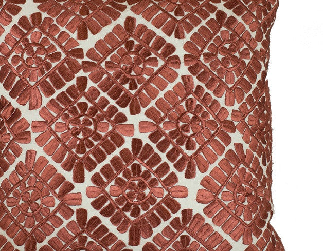 Moroccan Embroidered Pillow, Cinnamon