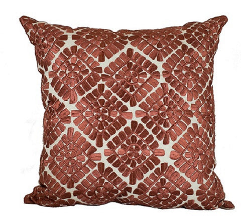 Moroccan Embroidered Pillow, Cinnamon