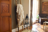 Vintage Moroccan Wedding Blanket Handira, White