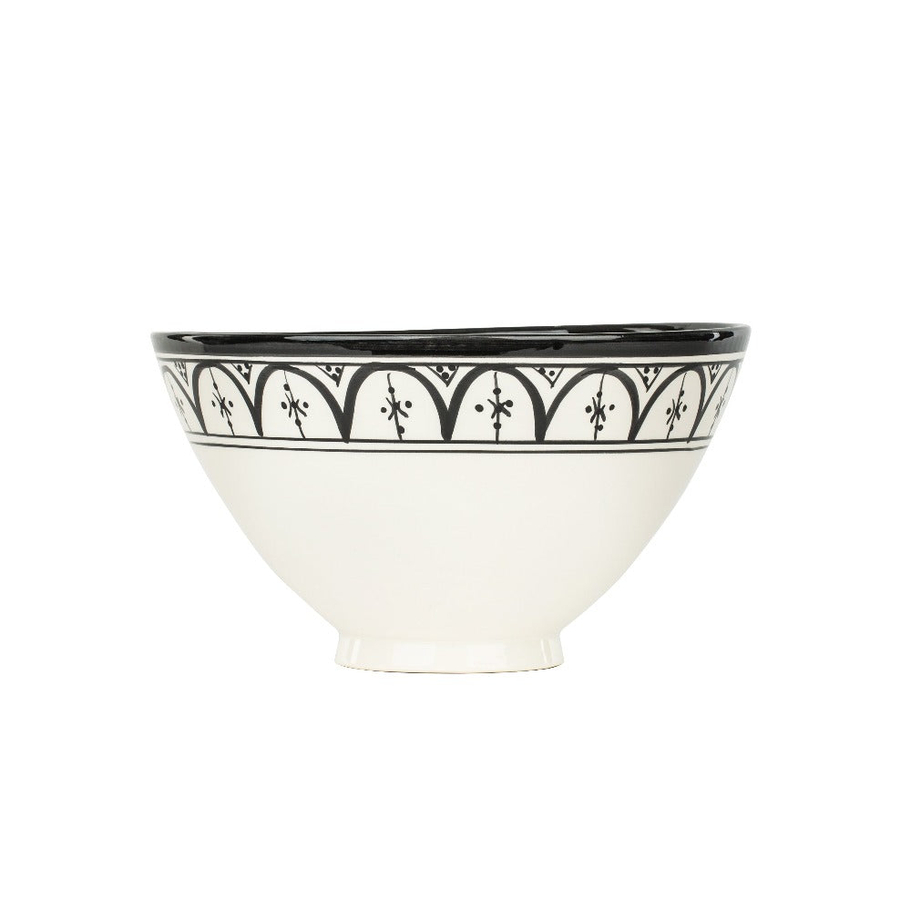 Classic Design Large Serving Bowl, Black and White