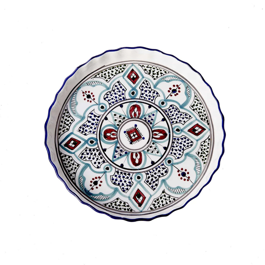 Marrakesh Ceramic Pie Platter, Multicolor