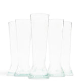 Moroccan Hand Blown Champagne Glasses (Set of 6), Clear