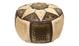 Marrakech Leather Pouf, Brown
