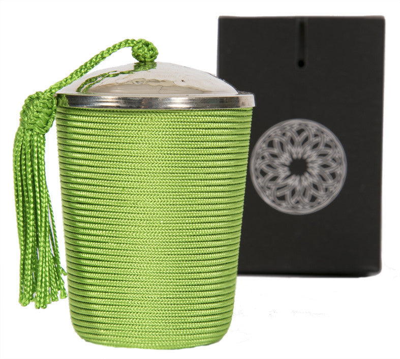 Silk Wrapped Candle, Green