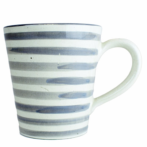 Coffee Mug, Grey and White Stripes