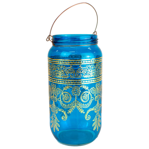 Bohemian Moroccan Lantern/Candle Holder, Turquoise