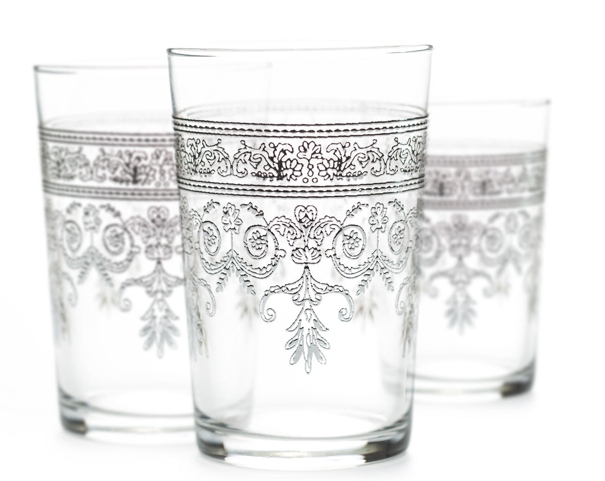 Luxury Rosaly Relief Tea Glasses (Set of 6)