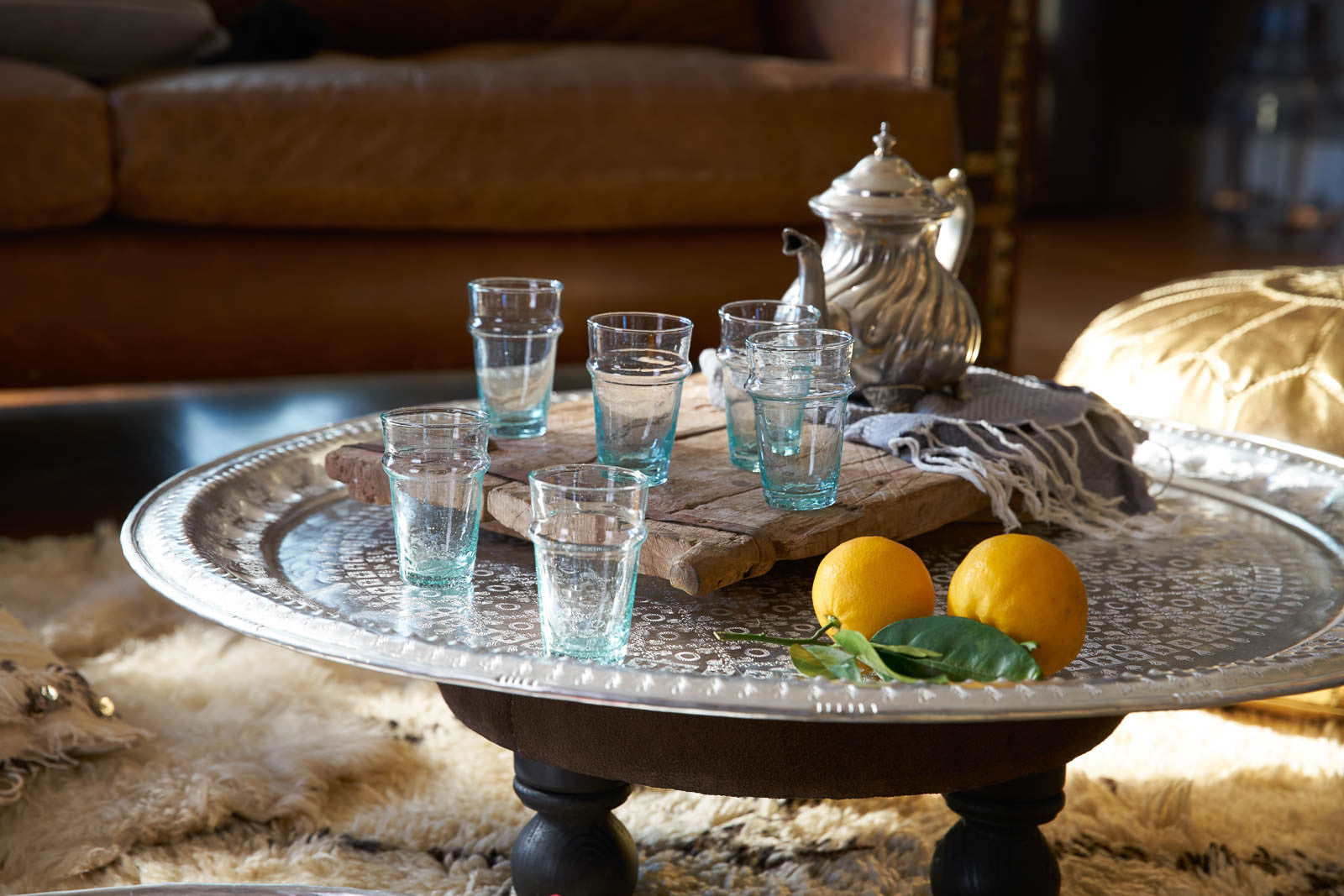 Verre à the marocain beldi avec lot de 6 verres- Libitii Shop