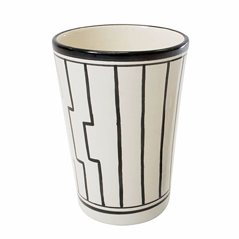Tapis Design Vase/Utensil/Wine Holder, Black and White