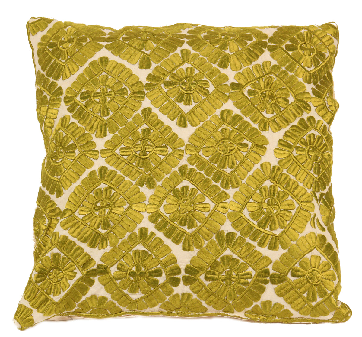 Moroccan Embroidered Pillow, Green