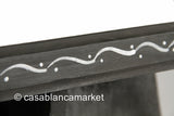 Vintage Moroccan Wood Shelf, Black & White
