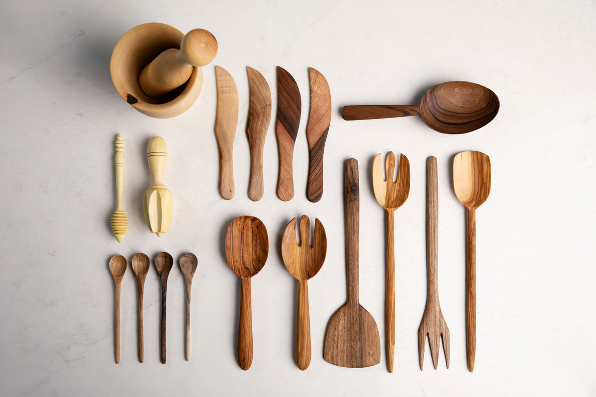 Olive Wood Salad Serving Spoon and Fork