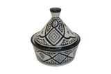 Classic Design Condiment Serving Tagine, Black and White