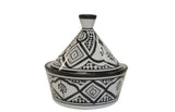 Classic Design Condiment Serving Tagine, Black and White