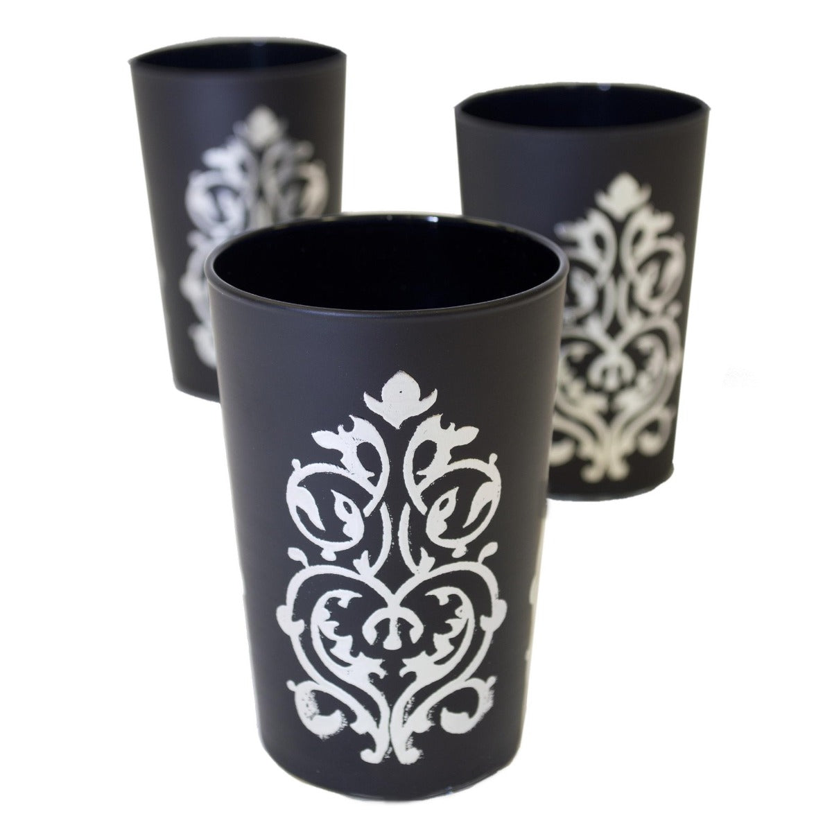 Luxury Imilchil Tea Glasses, Silver in Black (Set of 6)