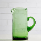Hand Blown Pitcher with Handle, Green