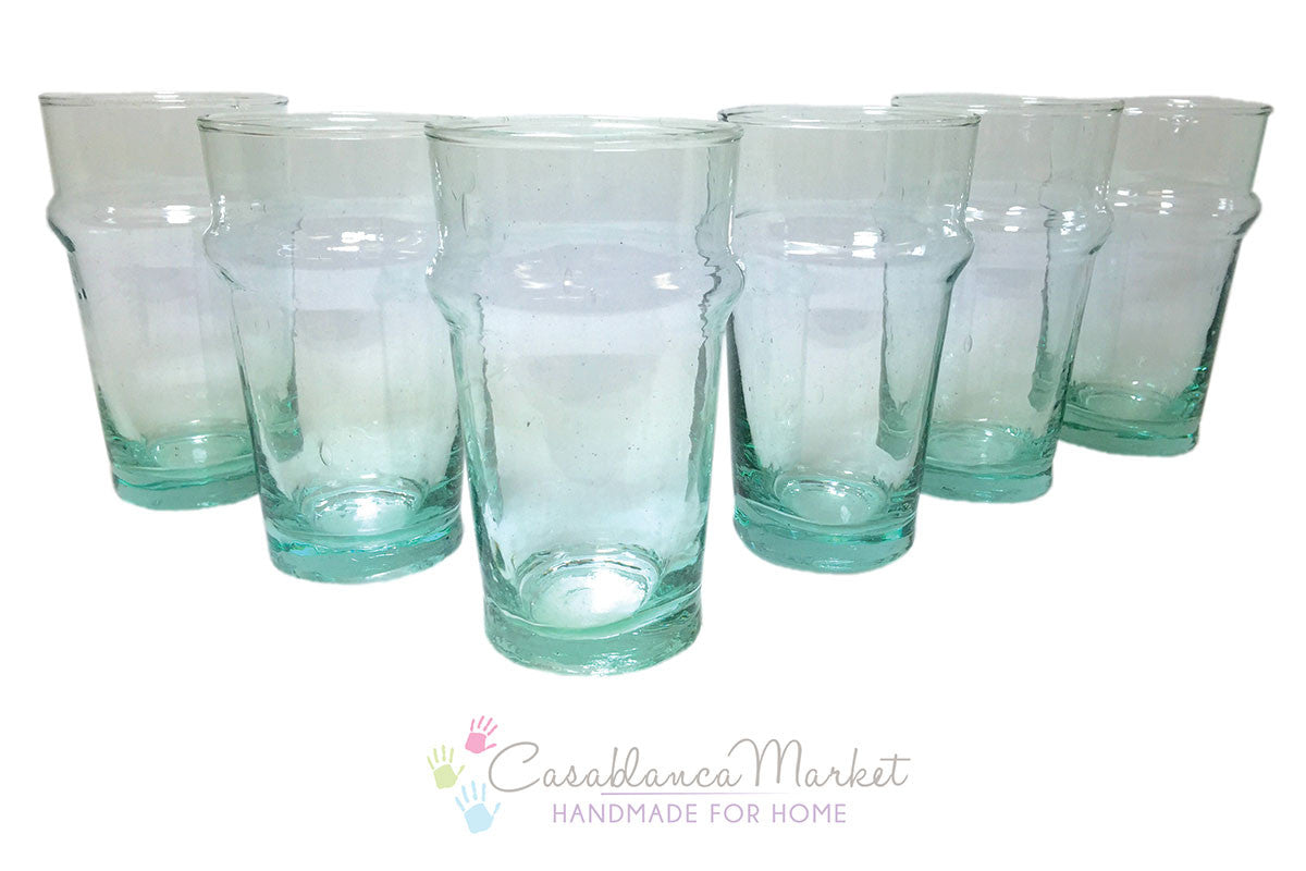 Beldi Moroccan Water/Tea Glasses Large, Clear (Set of 6)