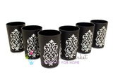 Luxury Imilchil Tea Glasses, Silver in Black (Set of 6)