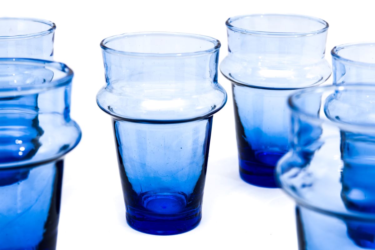 Beldi Moroccan Tea Glasses, Blue (Set of 6)