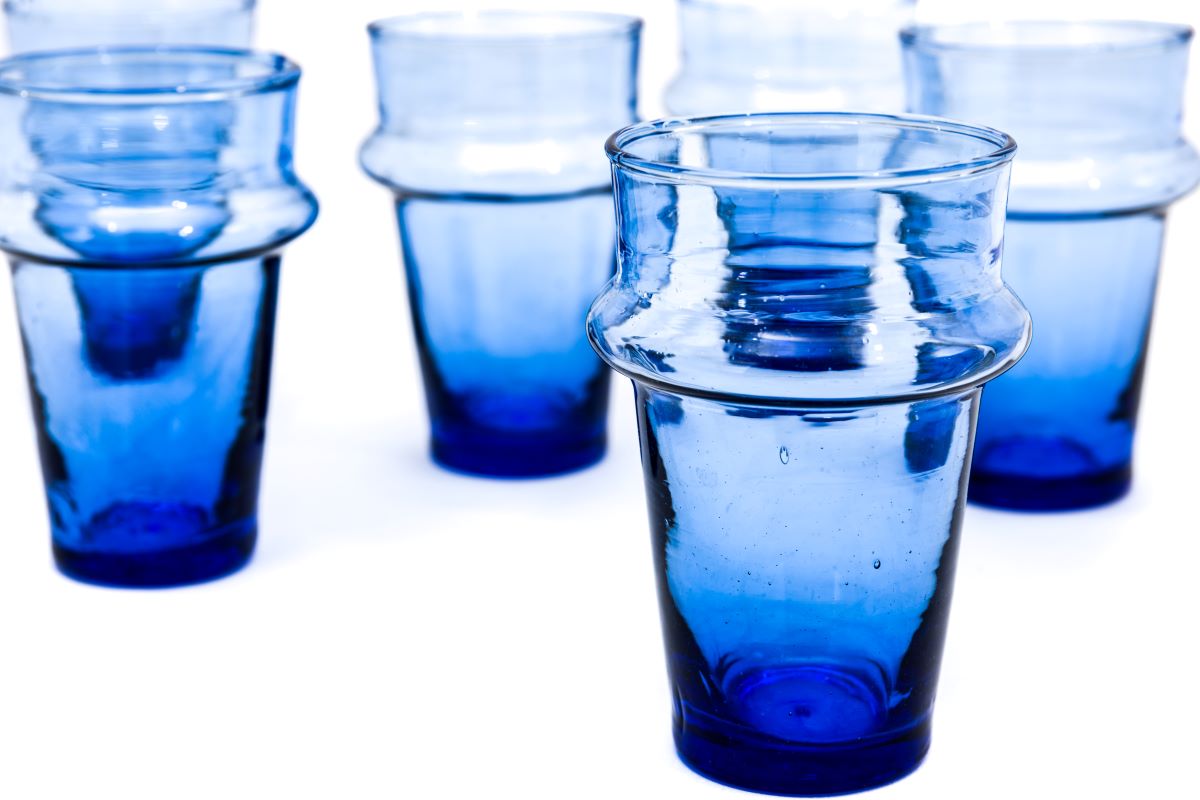 Beldi Moroccan Tea Glasses, Blue (Set of 6)