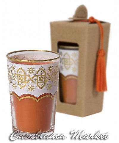 Moroccan Tea Glass Candles, Orange Blossom