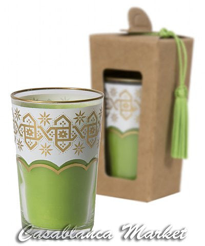 Moroccan Tea Glass Candles, Moroccan Mint