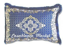 Moroccan Navy Blue Tapestry Pillow